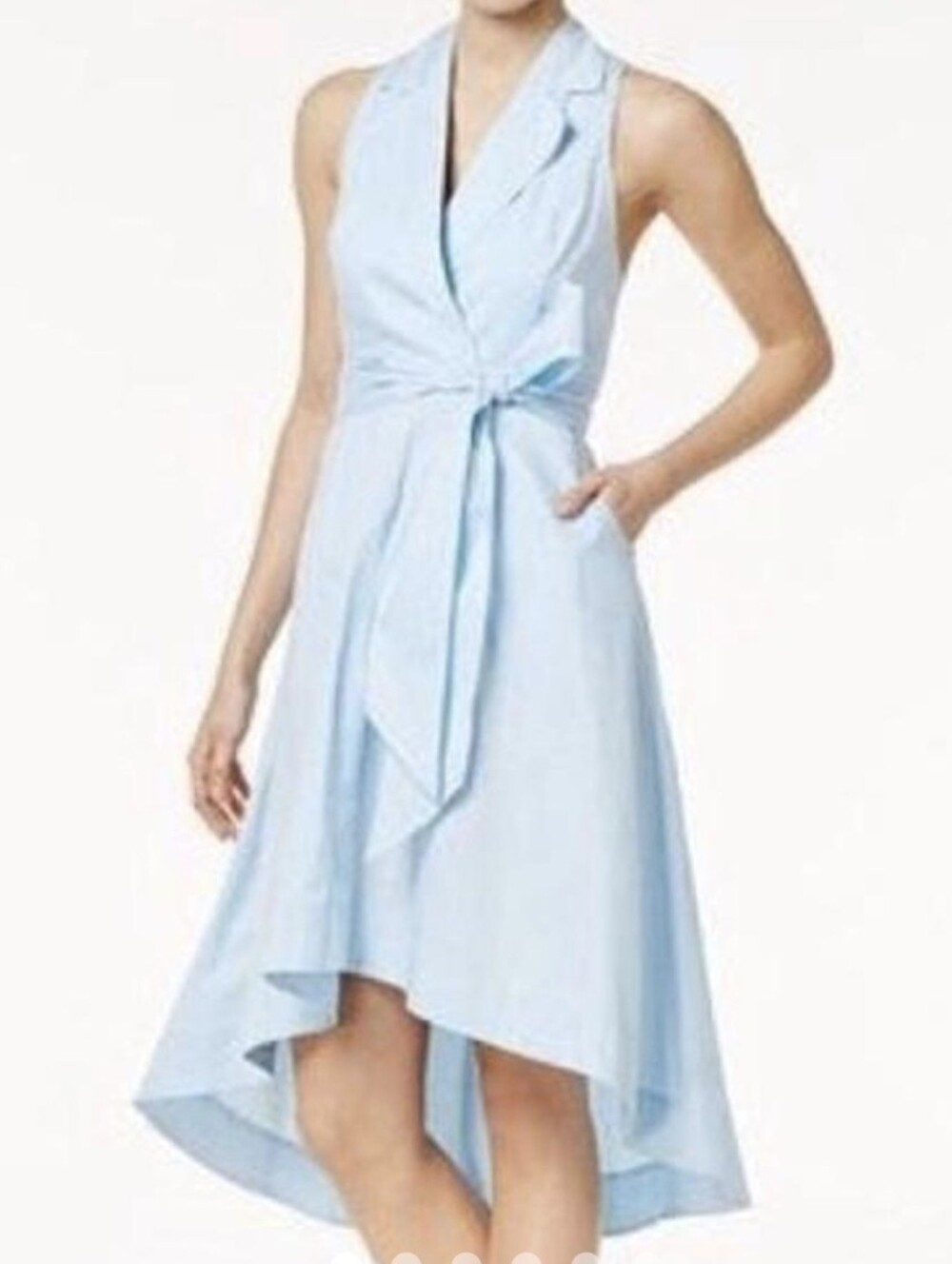 Marled Reunited Clothing Light Blue Chambray Cotton Wrap Dress NWT Size XL